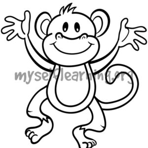 Funny Monkey Coloring Sheet | Instant Download