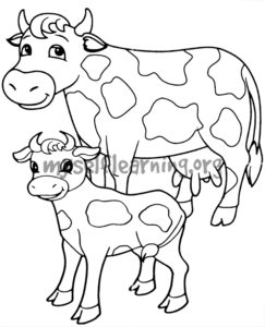 Two Cows Coloring Sheet | Instant Download - MySelfLearning.org