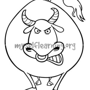 Bull Coloring Sheet | Instant Download