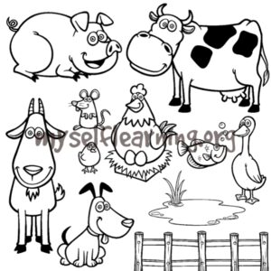 Animals Coloring Sheet | Instant Download