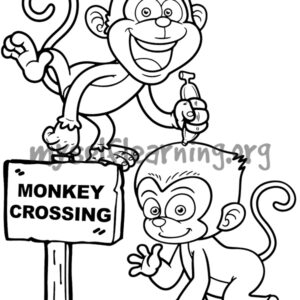 Monkey Coloring Sheet | Instant Download