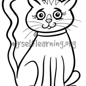 Cute Cat Coloring Sheet | Instant Download