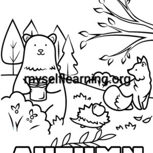 Autumn Season Coloring Sheet | Instant Download