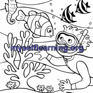 Water World Coloring Sheet 10 | Instant Download