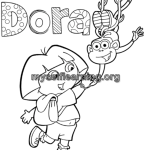 Dora Cartoons Coloring Sheet 11 | Instant Download