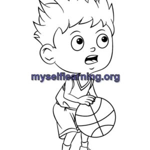 Basketball Sport Coloring Sheet 15 | Instant Download