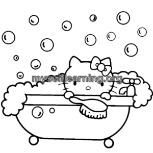 Kitty Cartoons Coloring Sheet 18 | Instant Download