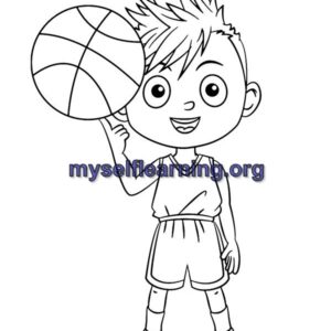 Basketball Sport Coloring Sheet 19 | Instant Download