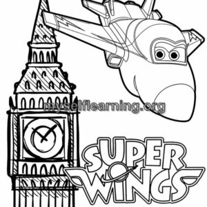 Super Wings Cartoons Coloring Sheet 19 | Instant Download