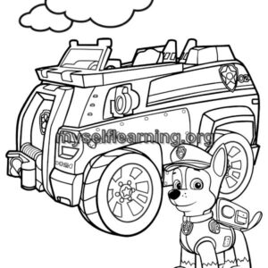 Paw Patrol Cartoons Coloring Sheet 1 | Instant Download