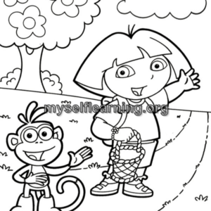 Dora Cartoons Coloring Sheet 26 | Instant Download