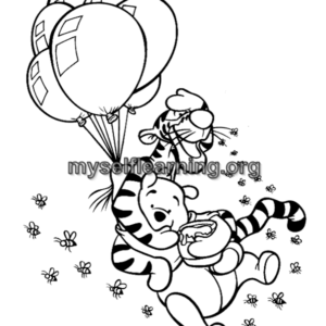 Winnie The Pooh Cartoon Coloring Sheet 26 | Instant Download