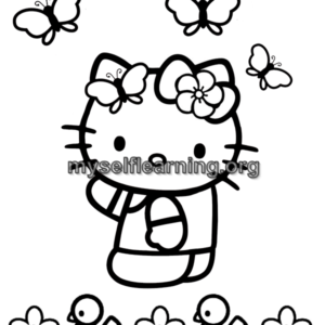 Kitty Cartoons Coloring Sheet 28 | Instant Download