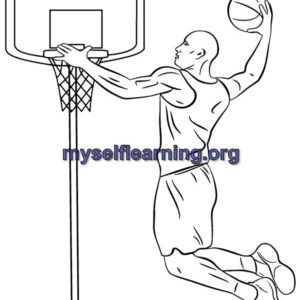 Basketball Sport Coloring Sheet 29 | Instant Download