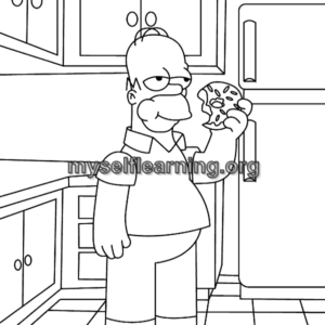 Simpsons Cartoons Coloring Sheet 30 | Instant Download