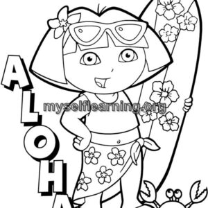 Dora Cartoons Coloring Sheet 32 | Instant Download