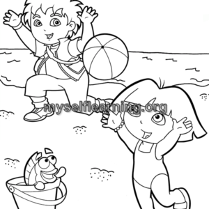 Dora Cartoons Coloring Sheet 33 | Instant Download