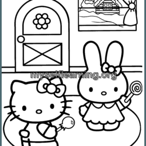 Kitty Cartoons Coloring Sheet 33 | Instant Download