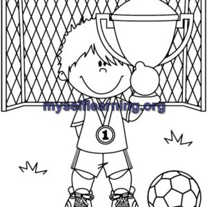 Foot Ball Sport Coloring Sheet 35 | Instant Download