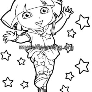 Dora Cartoons Coloring Sheet 35 | Instant Download