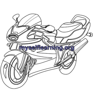 Motor Bikes Coloring Sheet 35 | Instant Download