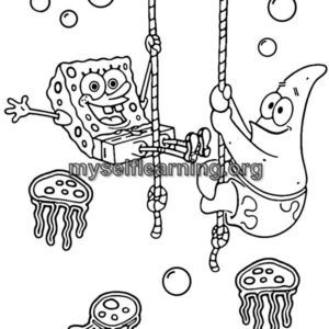 Sponge Bob Cartoons Coloring Sheet 37 | Instant Download