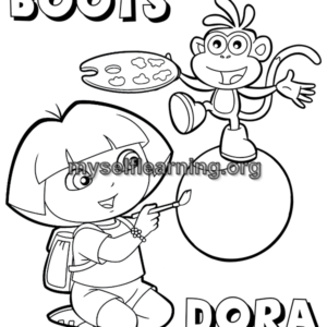 Dora Cartoons Coloring Sheet 38 | Instant Download