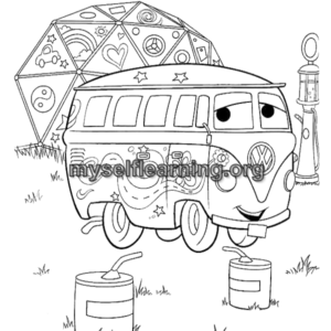Cars Cartoon Coloring Sheet 3 | Instant Download