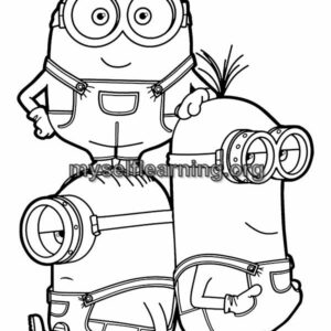 Minions Cartoons Coloring Sheet 41 | Instant Download