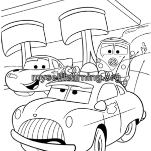 Cars Cartoon Coloring Sheet 47 | Instant Download