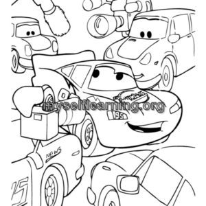 Cars Cartoon Coloring Sheet 4 | Instant Download
