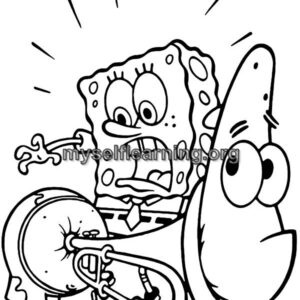Sponge Bob Cartoons Coloring Sheet 4 | Instant Download