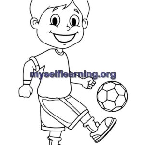 Foot Ball Sport Coloring Sheet 5 | Instant Download
