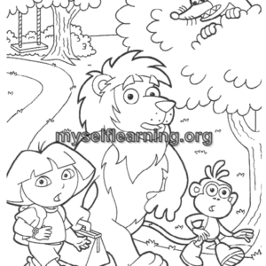 Dora Cartoons Coloring Sheet 5 | Instant Download