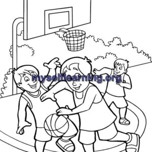 Basketball Sport Coloring Sheet 6 | Instant Download