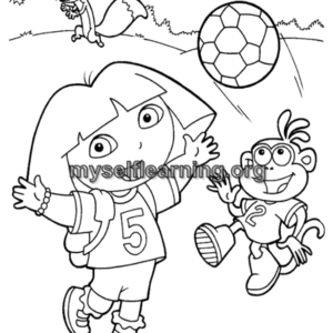 Dora Cartoons Coloring Sheet 7 | Instant Download