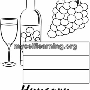 Hungary Flag Educational Coloring Sheet | Instant Download