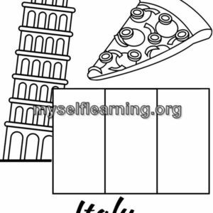 Italy Flag Educational Coloring Sheet | Instant Download