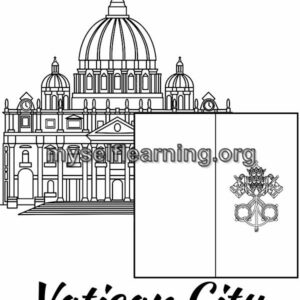 Vatican Flag Educational Coloring Sheet | Instant Download